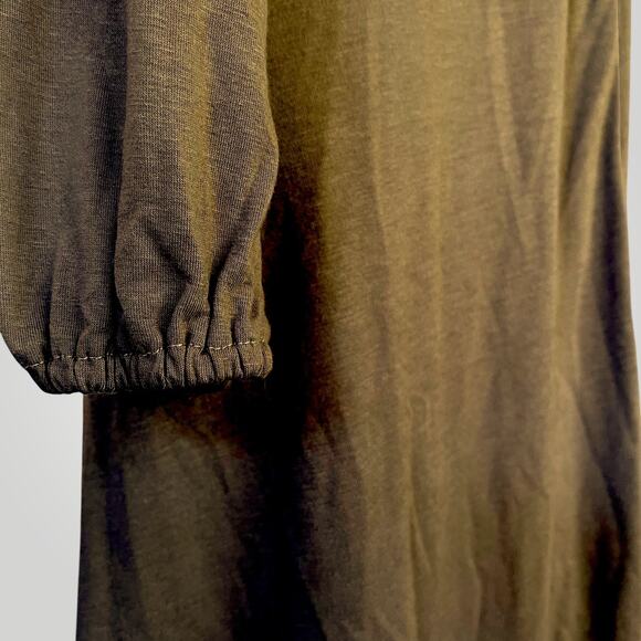 NWT Casual Fall Mini Dress Long Sleeve Button Up Empire Waist Lightweight Large - Picture 8 of 11